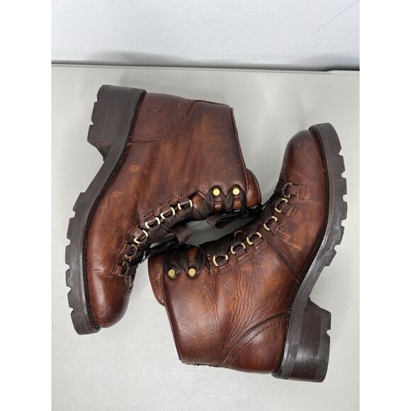 Frye Alta Hiker Boots Brown Leather Lace Up Women’s Size 8.5 - Picture 3 of 8